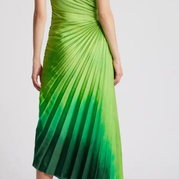 Claudia Ombré Cutout Pleated One-Shoulder Asymmetric Dress - Picture 2 of 2